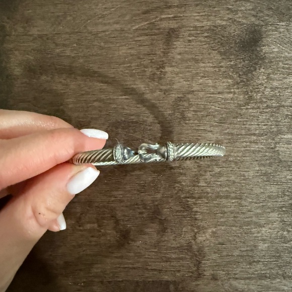 David Yurman Buckle Classic Cable Bracelet Sterling Silver with Diamonds, 5mm - Picture 2 of 6